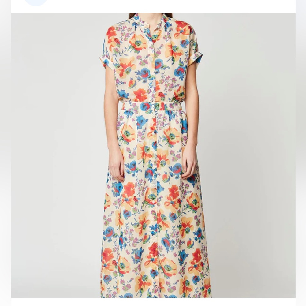 Sister Paul & Joe Tholonia floral button front midi dress size 38 US 6